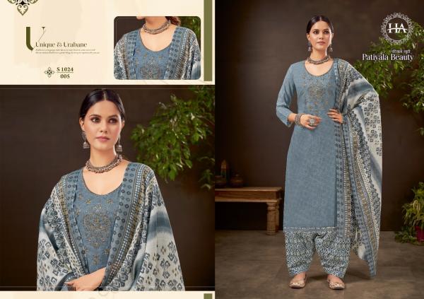 Harshit Patiyala Beauty Cotton Self Embroidery Designer Dress Material